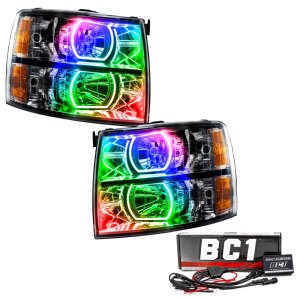 Chevrolet Silverado Headlight Assembly - ORACLE Lighting - SMD HL - Square - ColorSHIFT w/ BC1 Controller - Black - `07-`13